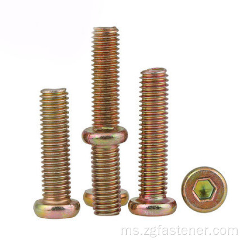 Warna Zink Round Head Head Hexagon Screw